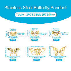 12 шт. 6 стиля 201 и 304 нержавеющая сталь и соединительные подвески из нержавеющей стали&nbsp;STAS-TA0001-86