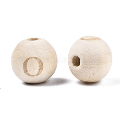 Perles européennes en bois naturel non fini&nbsp;WOOD-S045-143A-01O