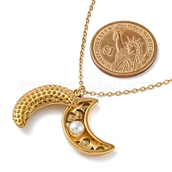 Вакуумное покрытие pvd 304 нержавеющая сталь открывающаяся луна кулон кабель цепь ожерелья для женщин STAS-Z114-18G