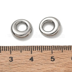 304ステンレススチールヨーロピアンビーズ  大穴ビーズ  丸いリング  ステンレス鋼色  11x3mm  穴：5mm&nbsp;SA-CBA37BC-03P