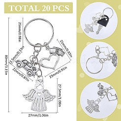 20шт брелок из сплава&nbsp;KEYC-SC0001-16B