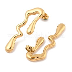 Серьги-гвоздики из нержавеющей стали 304 с ионным покрытием (IP)&nbsp;EJEW-B108-03G