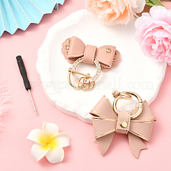 2 шт. 2 стиля подвеска-бантик из искусственной кожи&nbsp;HJEW-SP0001-23A