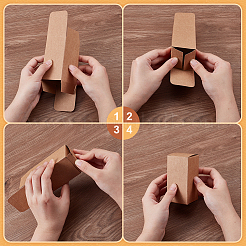 Scatola di carta kraft creativa pieghevole&nbsp;CON-WH0113-01B