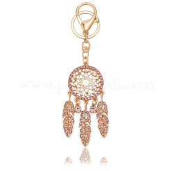 Portachiavi in lega con perle di plastica e strass di vetro&nbsp;KEYC-WH20010-03C