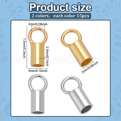 30 шт. 2 цвета родиевое покрытие 925 наконечника для шнура из стерлингового серебра STER-ME0001-41B