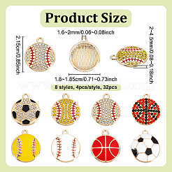 32шт 8 стиля подвески из сплава с эмалью FIND-UN0007-57