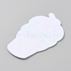 不織布スパンコールパッチ  PVC グリッターアップリケ  マスクと衣装のアクセサリー  アイスクリーム  83x49x1mm&nbsp;PATC-WH0012-57A