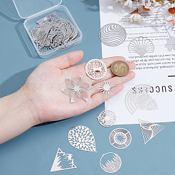 48 шт. 12 стиля филигранных подвесок из нержавеющей стали 201/304&nbsp;STAS-UN0064-14