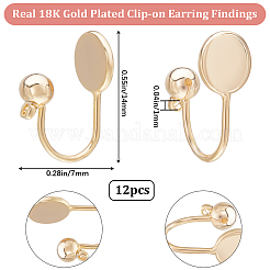 12 шт. латунная фурнитура для сережек-манжет KK-BBC0010-22G