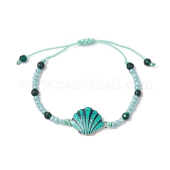 Сплав эмалированные браслеты в форме ракушки&nbsp;BJEW-JB11781