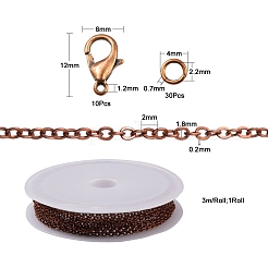 Kit per la creazione di gioielli con catena di cavi in ottone fai da te da 3 m&nbsp;DIY-YW0005-75R