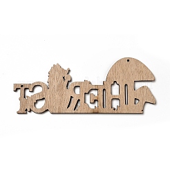 Большие подвески из дерева с односторонним принтом&nbsp;WOOD-I010-12D