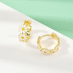 Серьги-кольца из латуни с эмалью&nbsp;EJEW-S277-01G