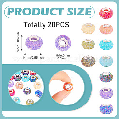 20 шт. европейские бусины в форме цветка розы из смолы цвета AB RESI-TA0004-38