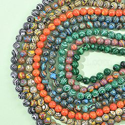 1 brin de perles synthétiques teintées en malachite&nbsp;G-YW0002-64A