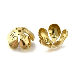 304ステンレススチールビーズキャップ  花  18KGP本金メッキ  13x14x6mm  穴：1.5mm&nbsp;X1-STAS-B087-10D-G