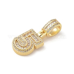 Европейские подвески из латуни с прозрачным кубическим цирконием&nbsp;LS-KK-R003-01G-05
