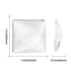 Полупрозрачные квадратных кабошоны GGLA-A001-25mm