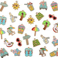 28 шт. 14 стиля подвески из сплава и эмали на тему пляжного отдыха&nbsp;ENAM-FS0003-35