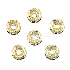 Perline di zirconi cubici trasparenti con pavé di ottone&nbsp;KK-N259-39B-01