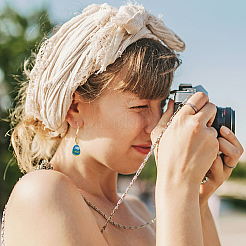 4 комплект 2-х цветных латунных гладких сережек-крючков&nbsp;EJEW-PH0001-22