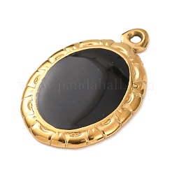 Anhänger aus schwarzem Emaille aus Edelstahl 304&nbsp;STAS-G399-04G-01