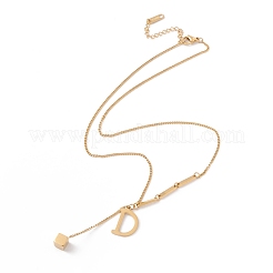 Collier pendentif lettre initiale d et cube&nbsp;STAS-D184-01G