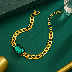 3шт 3-х цветные прямоугольные браслеты со стразами&nbsp;BJEW-HY0001-27