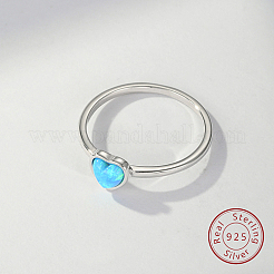 Светло-голубое синтетическое опаловое кольцо на палец в форме сердца&nbsp;FM4105-1