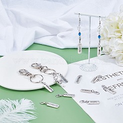 48 шт. 12 стиля тибетского стиля сплава прямоугольные подвески&nbsp;TIBEP-SC0001-75AS