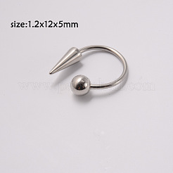 304ステンレスリップリング  コーン  ステンレス鋼色  12x5mm  ピン：1.2mm&nbsp;WG9501E-03