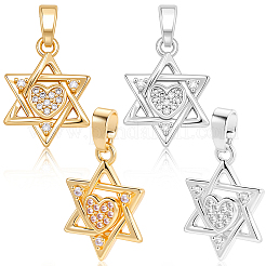 16 шт. 2 цвета латунные подвески с микропаве и кубическим цирконием KK-BBC0019-74