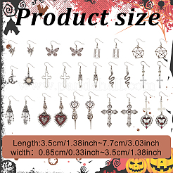 14 пара двухцветных эмалевых серег-подвесок в виде лезвия бритвы EJEW-AN0002-68