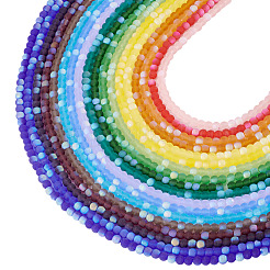 18 нити 18-х цветных матовых непрозрачных стеклянных бусин&nbsp;GLAA-TA0003-40
