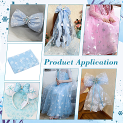 2м полиэстеровая сетчатая ткань со снежинками&nbsp;DIY-WH0622-388A