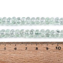 クラックル透明ガラスビーズ連売り  ロンデル  アクアマリン  8~8.5x3.5~5mm  穴：1~1.4mm  約76~86個/連  15.16~15.55インチ（38.5~39.5cm）&nbsp;GLAA-N069-02A-04