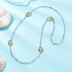 Ожерелья из цепочек-скрепок с овальными звеньями из нержавеющей стали 304&nbsp;NJEW-JN05723-02