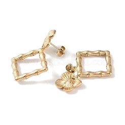 Серьги-подвески из нержавеющей стали 304 в форме ромба EJEW-L283-015G