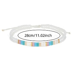 Bracelets bohèmes en perles de verre et perles tressées en plastique&nbsp;LS-QF8968-1