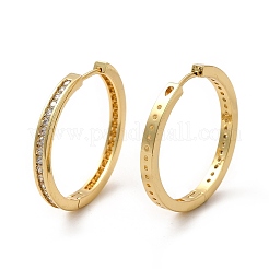 Серьги-кольца из прозрачного кубического циркония EJEW-F302-02G