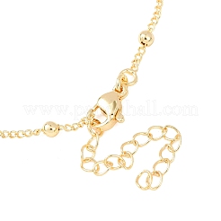 Женские ожерелья из латунной цепочки с круглыми шариками 3 мм NJEW-K271-09G