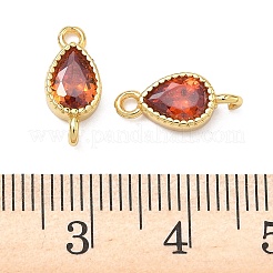 Anhänger aus Messing mit Zirkonia-Pavé-Fassung in Tropfenform&nbsp;KK-P348-09G-06