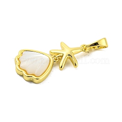 Латунные подвески из ракушек&nbsp;KK-P263-01B-G