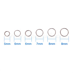 304ステンレススチールスプリットリングスプリットリング外径5-8mmジュエリー作り用  5~8x0.6~1mm  内径約4.4~7mm&nbsp;STAS-PH0004-02