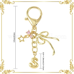 Decorazioni pendenti in lega e zirconia cubica micro pavé in ottone&nbsp;HJEW-YW00460-01
