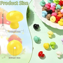 50 шт. Непрозрачные акриловые бусины&nbsp;OACR-CJ0002-65