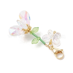 Set di decorazioni con pendenti a farfalla in acrilico e perline di vetro fatte a mano&nbsp;HJEW-MZ00259-03