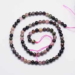 Colliers de perles rondes en tourmaline multicolore naturelle&nbsp;G-I162-01-5mm