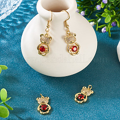 2шт латунные подвески с микропаве и кубическим цирконием&nbsp;KK-TA0002-81B